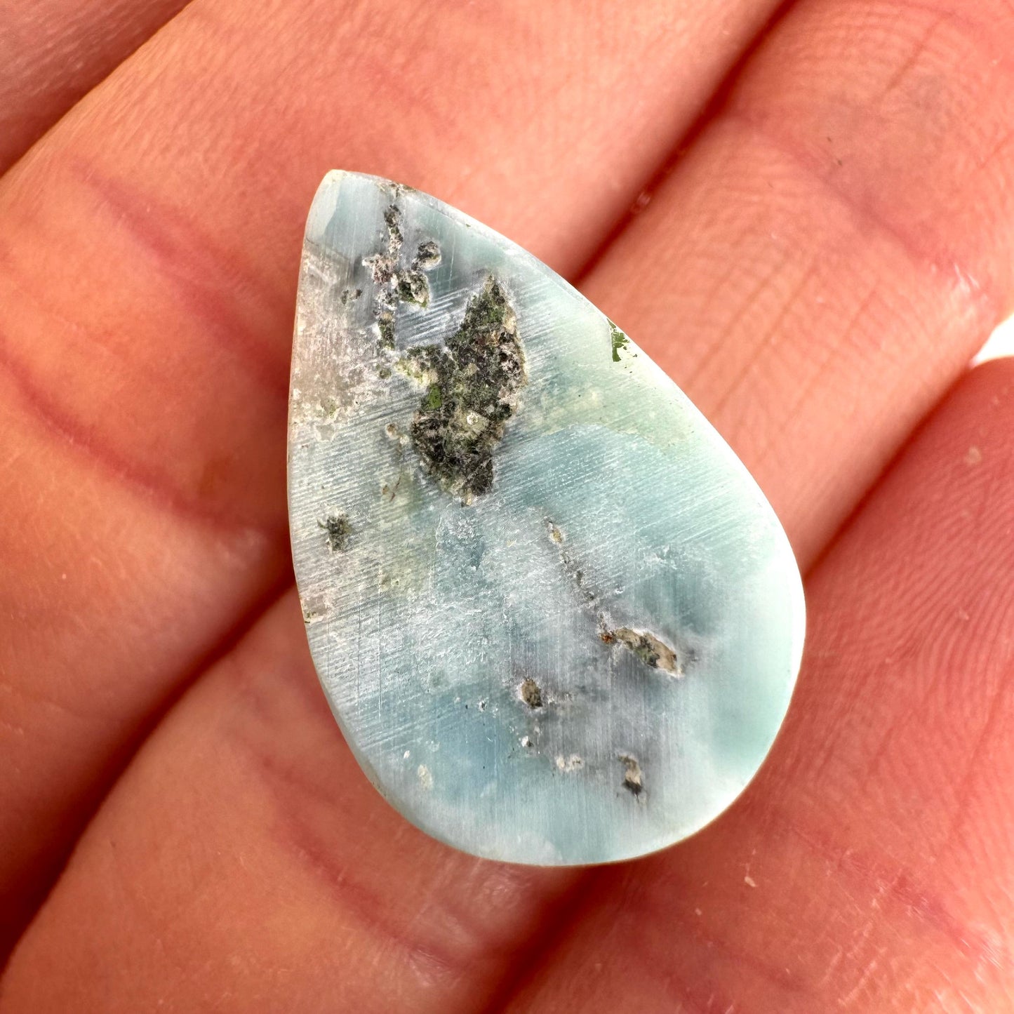 Larimar Cabochon, blue larimar cabochon, gemstone cabochon, larimar crystal, larimar cab, polished larimar