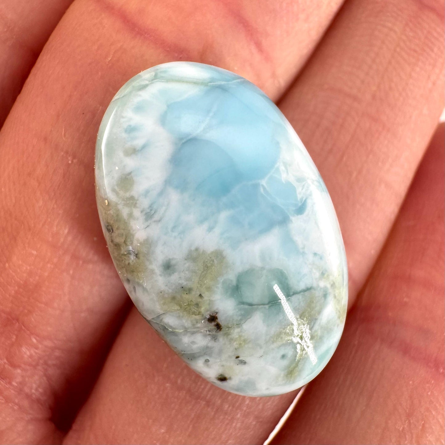 Larimar Cabochon, blue larimar cabochon, gemstone cabochon, larimar crystal, larimar cab, polished larimar