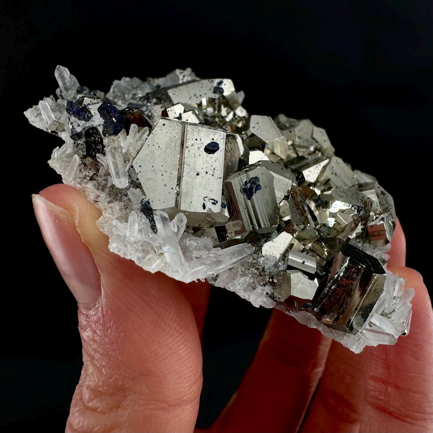 Pyrite On Quartz (Indonesia) | raw pyrite, natural pyrite cluster, quartz crystal, mineral specimen