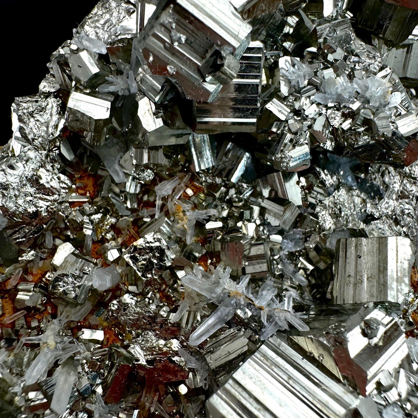 Pyrite On Quartz (Indonesia) | raw pyrite, natural pyrite cluster, quartz crystal, mineral specimen