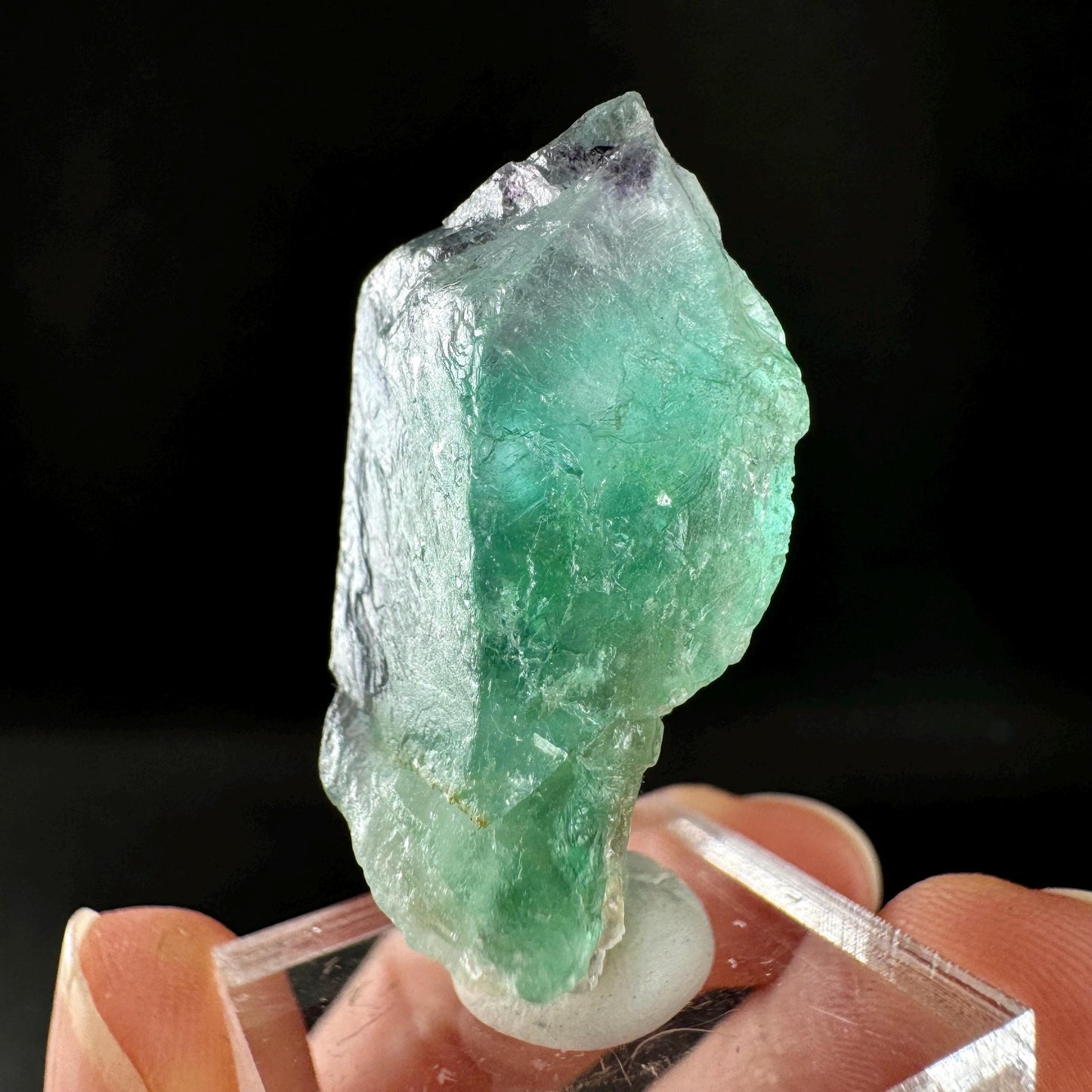 Spinel Twin Fluorite (Erongo, Namibia) | fluorite cluster, green fluorite, purple fluorite, mineral specimen