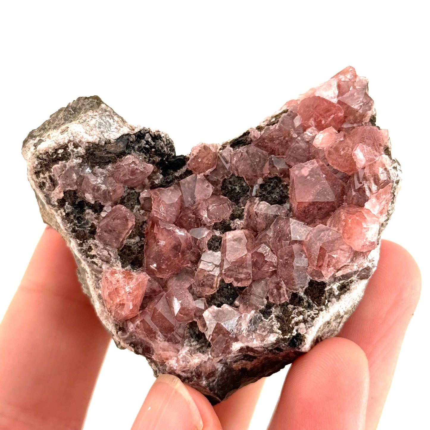 Rhodochrosite on Matrix (Peru) | rhodochrosite crystal, rare crystals, mineral specimen, rare minerals, natural rhodochrosite