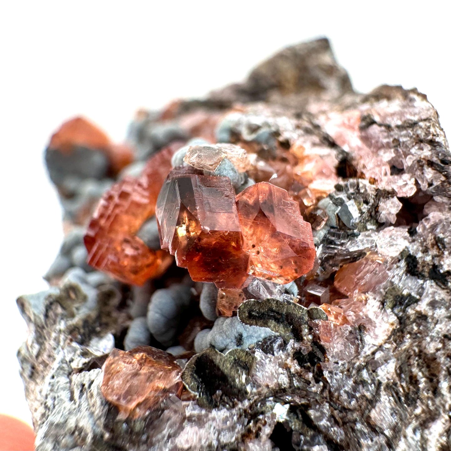 Rhodochrosite on Matrix (Peru) | rhodochrosite crystal, rare crystals, mineral specimen, rare minerals, natural rhodochrosite