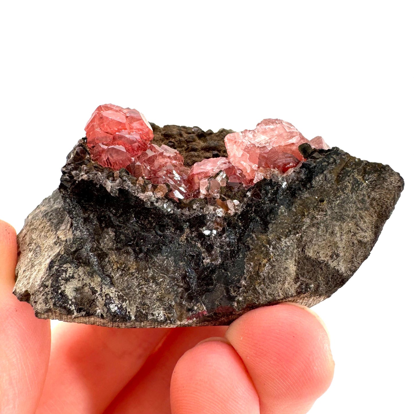 Rhodochrosite on Matrix (Peru) | rhodochrosite crystal, rare crystals, mineral specimen, rare minerals, natural rhodochrosite