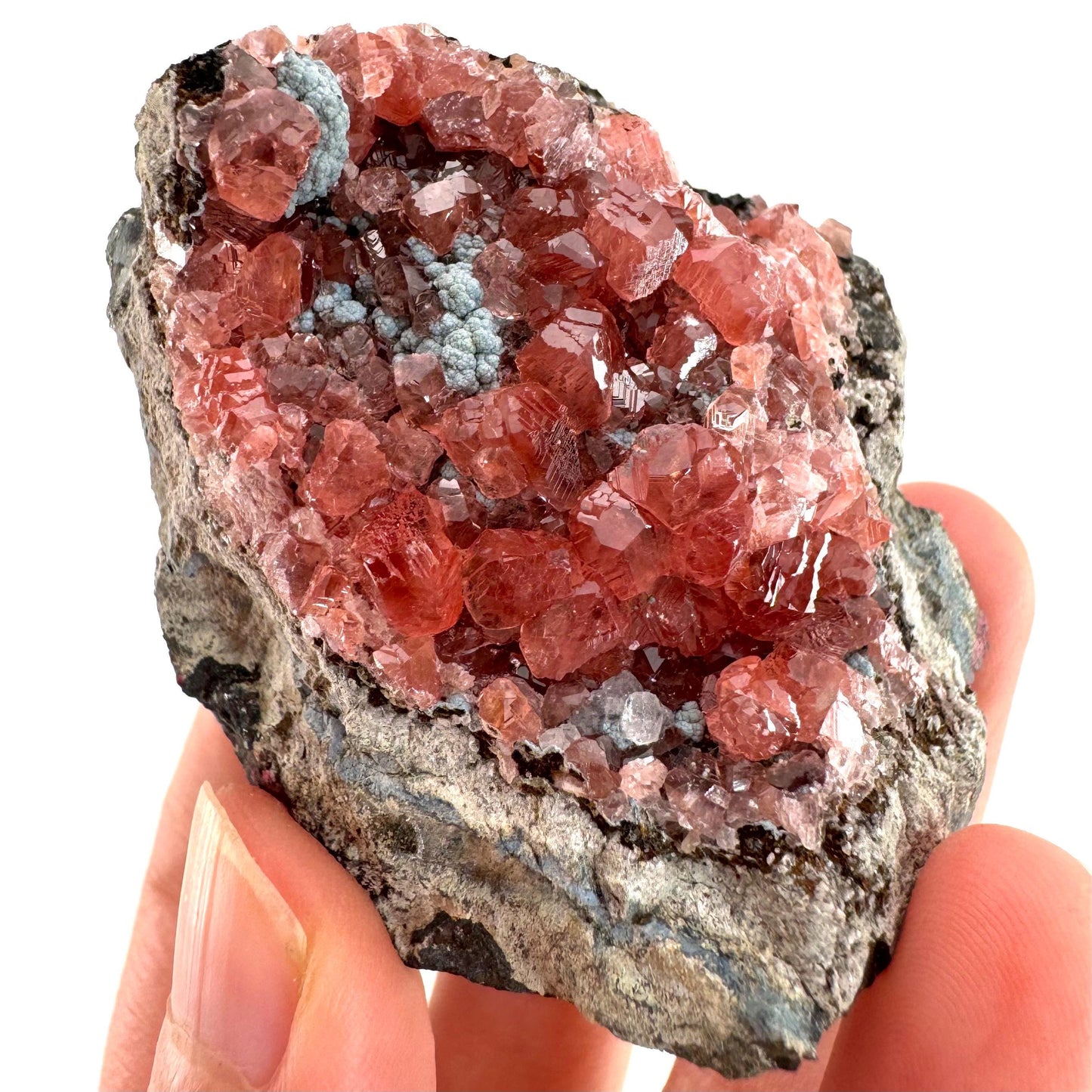 Rhodochrosite on Matrix (Peru) | rhodochrosite crystal, rare crystals, mineral specimen, rare minerals, natural rhodochrosite
