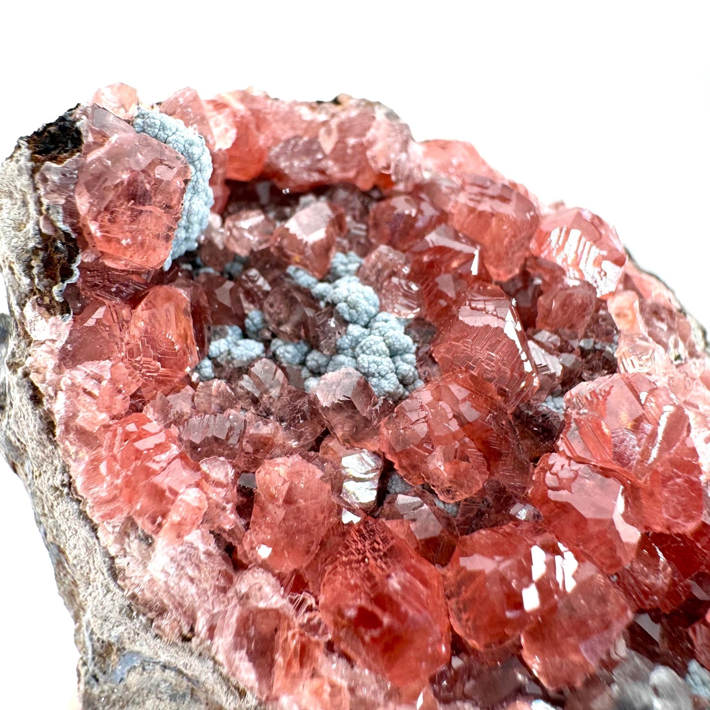 Rhodochrosite on Matrix (Peru) | rhodochrosite crystal, rare crystals, mineral specimen, rare minerals, natural rhodochrosite