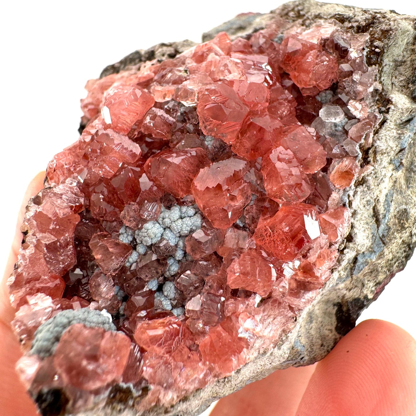 Rhodochrosite on Matrix (Peru) | rhodochrosite crystal, rare crystals, mineral specimen, rare minerals, natural rhodochrosite