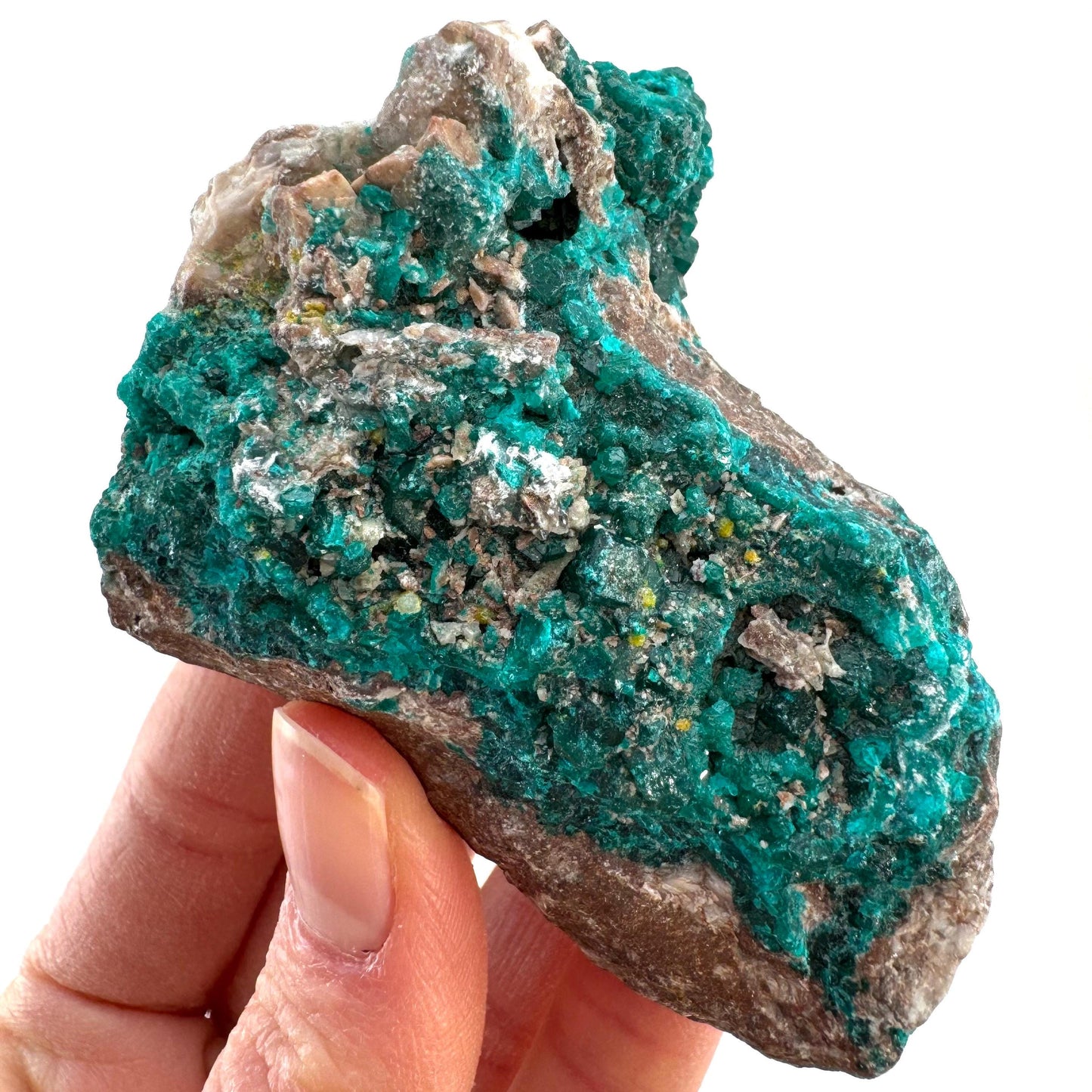 Dioptase with Mimetite (Congo) | mineral specimen, raw dioptase, dioptase crystal