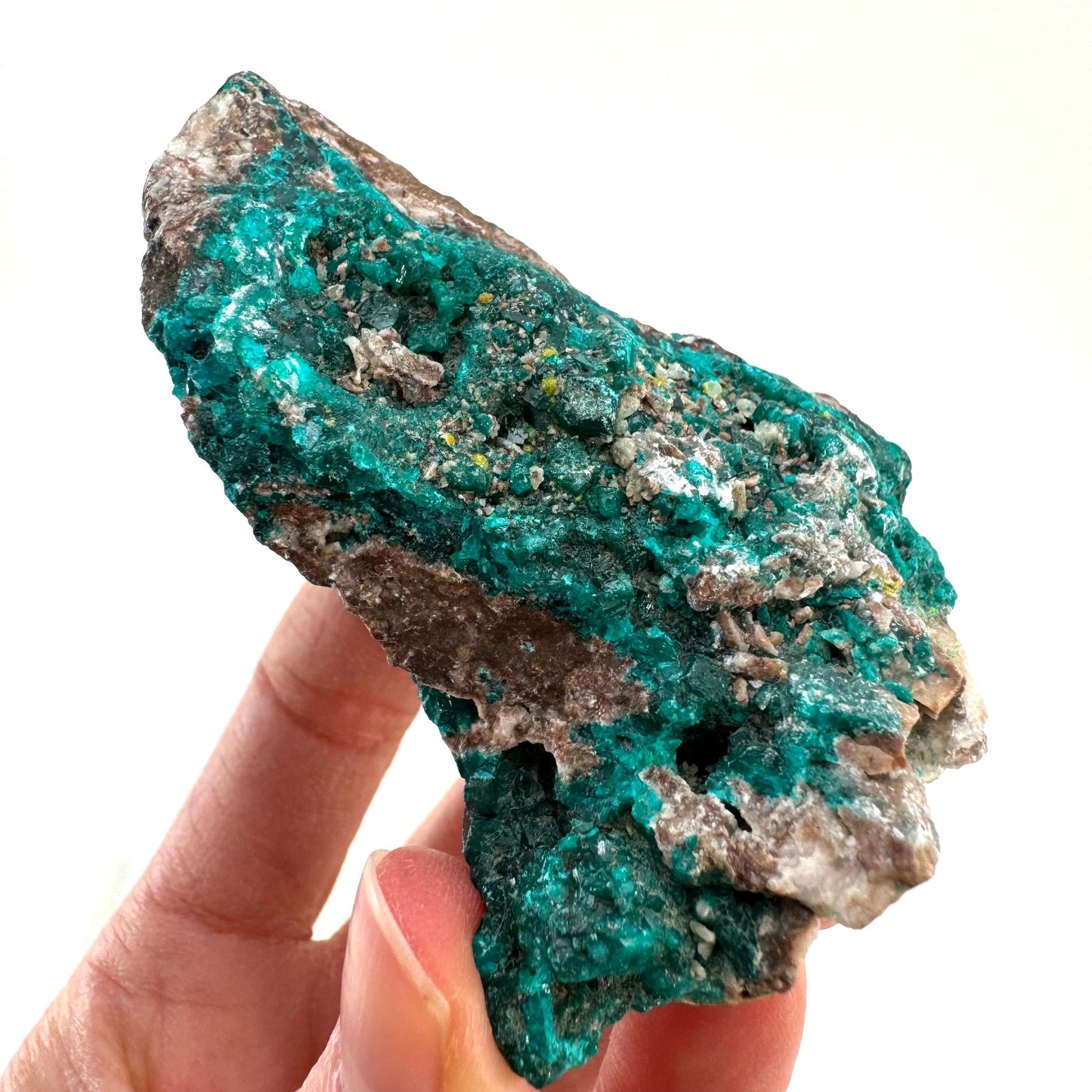 Dioptase with Mimetite (Congo) | mineral specimen, raw dioptase, dioptase crystal