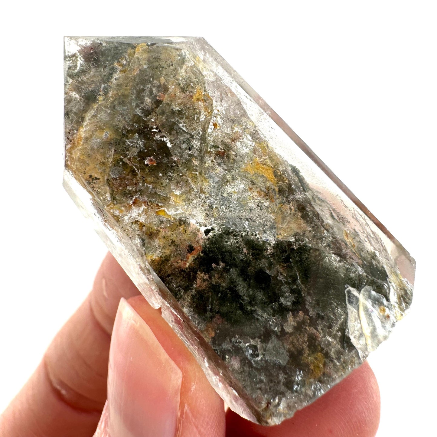 Phantom Quartz Point, Garden quartz, crystal point, lodolite quartz