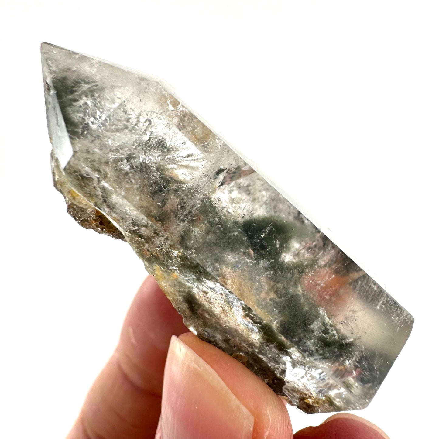 Phantom Quartz Point, Garden quartz, crystal point, lodolite quartz
