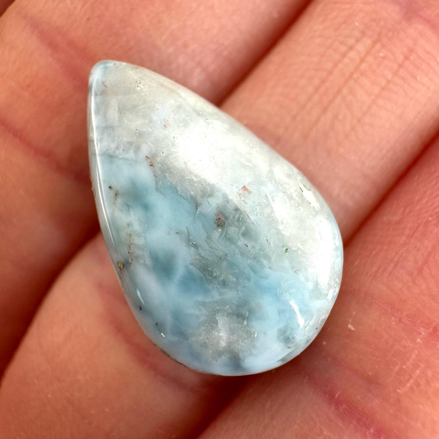 Larimar Cabochon, blue larimar cabochon, gemstone cabochon, larimar crystal, larimar cab, polished larimar