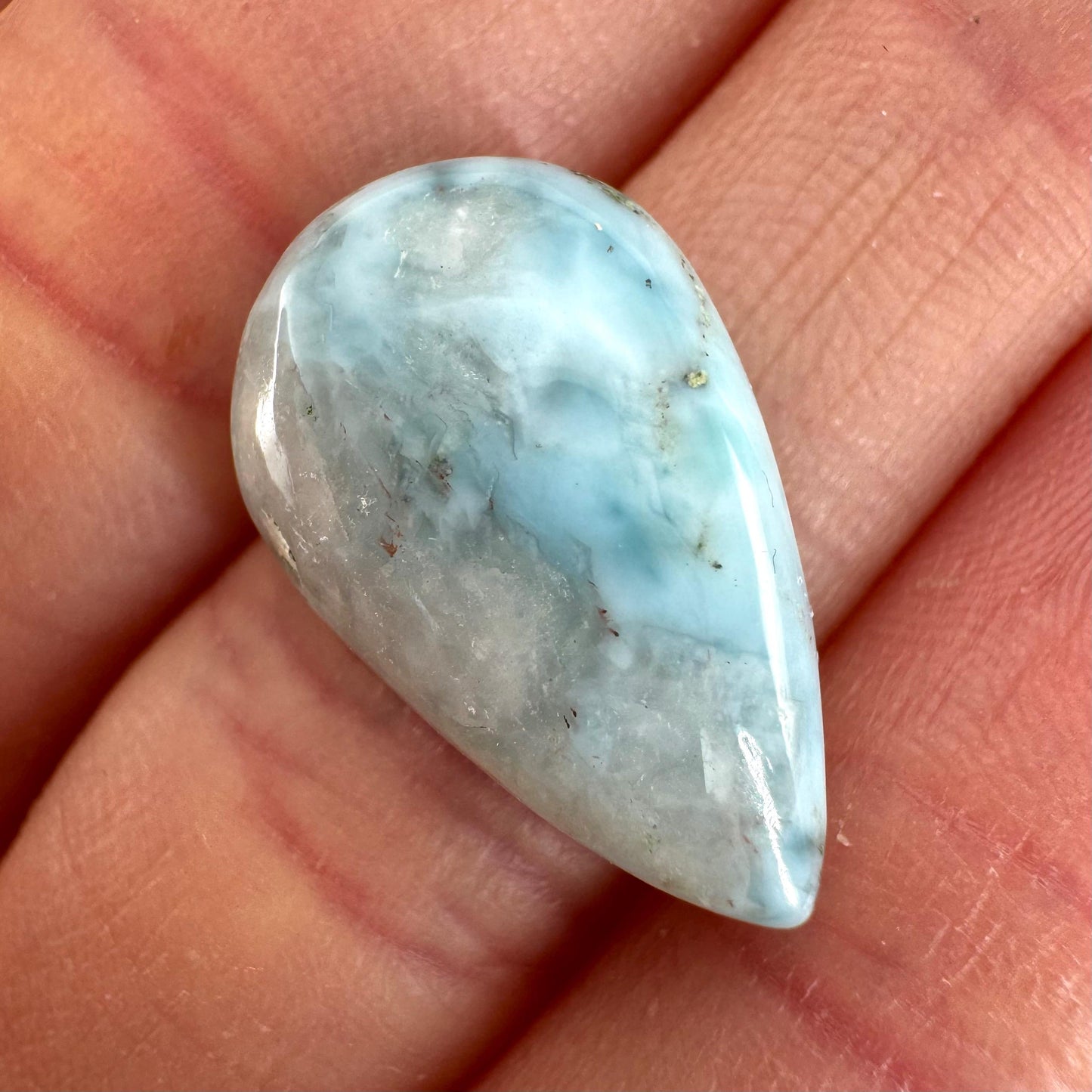 Larimar Cabochon, blue larimar cabochon, gemstone cabochon, larimar crystal, larimar cab, polished larimar