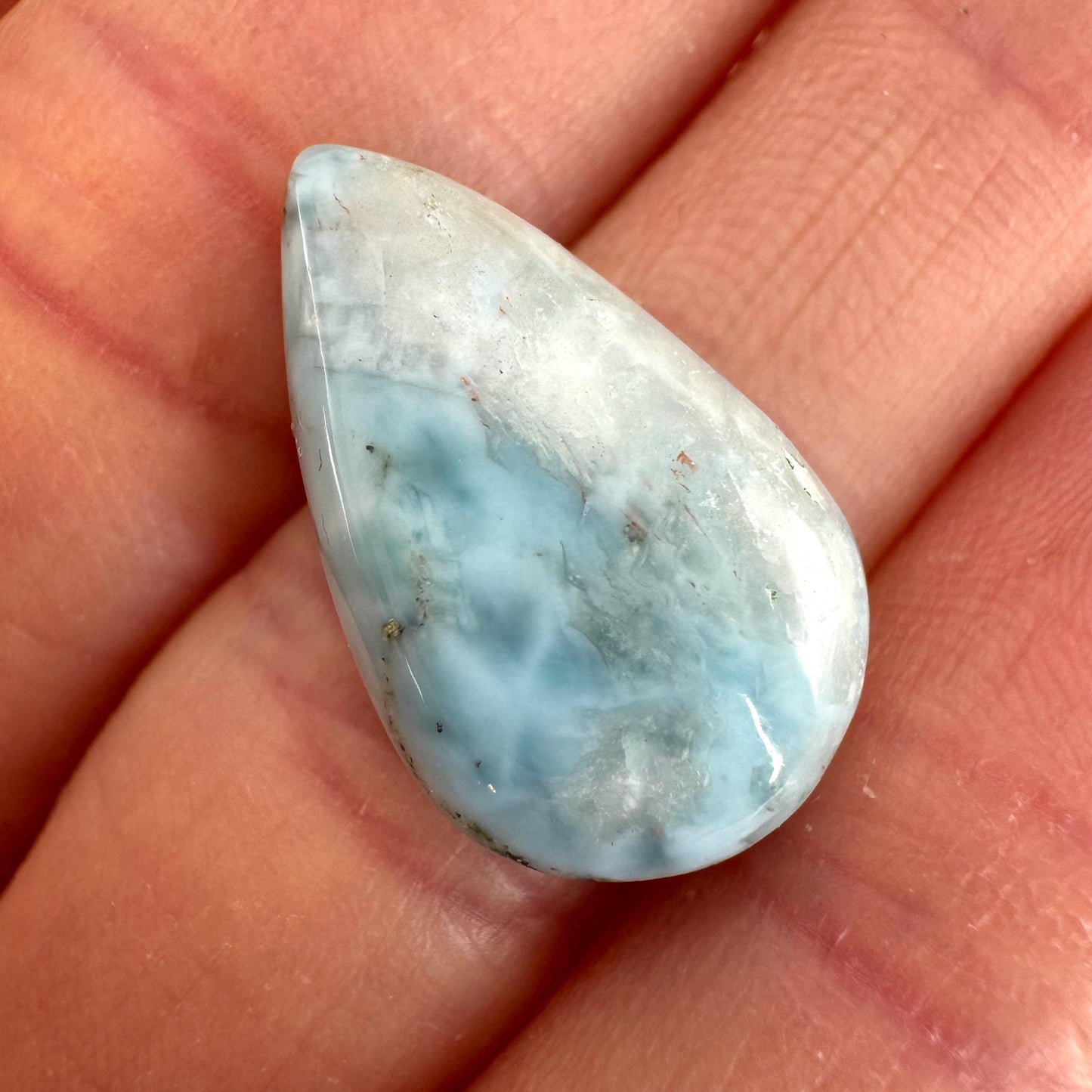 Larimar Cabochon, blue larimar cabochon, gemstone cabochon, larimar crystal, larimar cab, polished larimar
