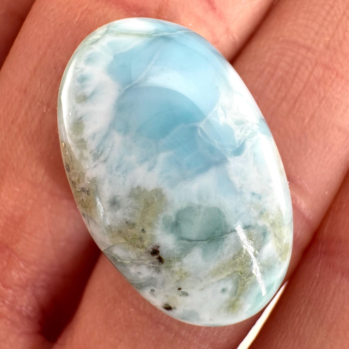 Larimar Cabochon, blue larimar cabochon, gemstone cabochon, larimar crystal, larimar cab, polished larimar