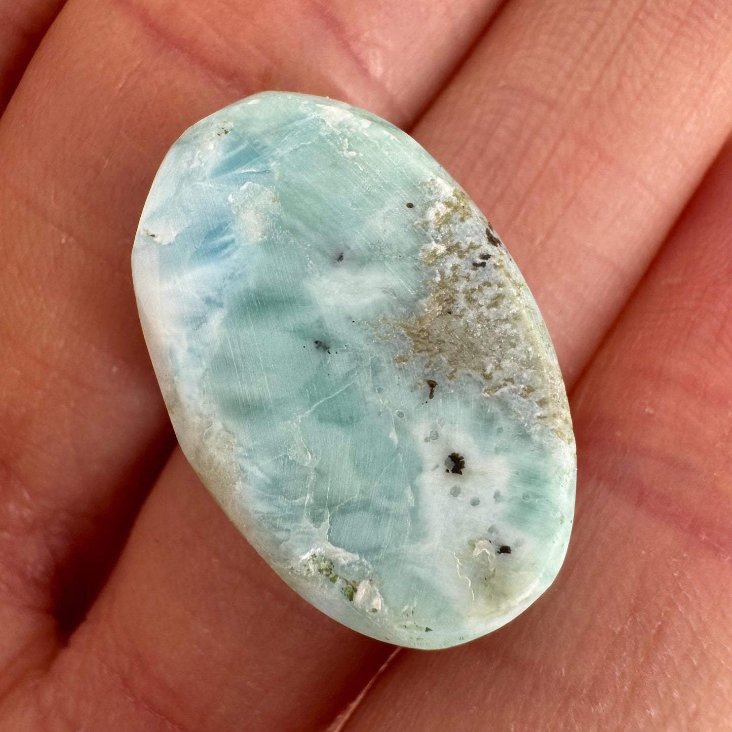 Larimar Cabochon, blue larimar cabochon, gemstone cabochon, larimar crystal, larimar cab, polished larimar