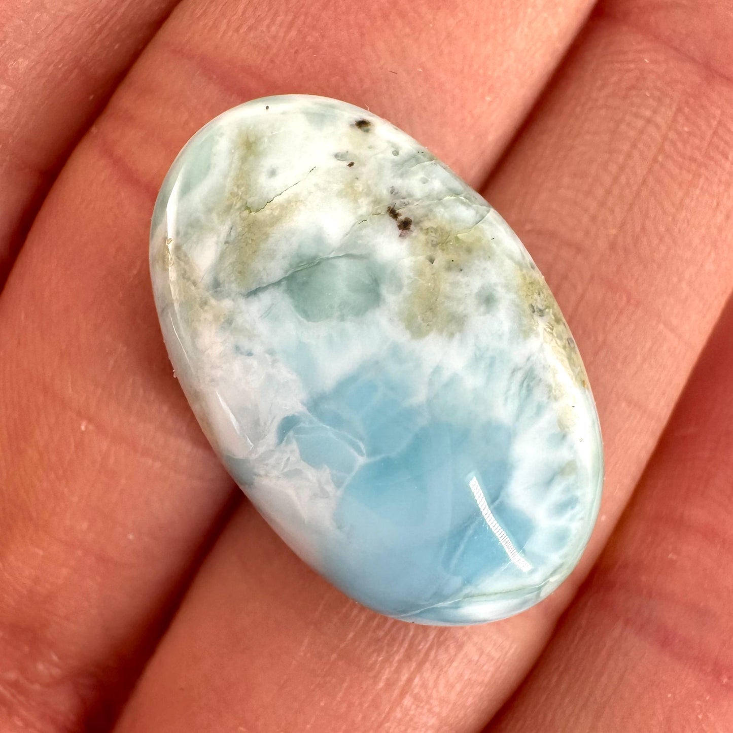 Larimar Cabochon, blue larimar cabochon, gemstone cabochon, larimar crystal, larimar cab, polished larimar