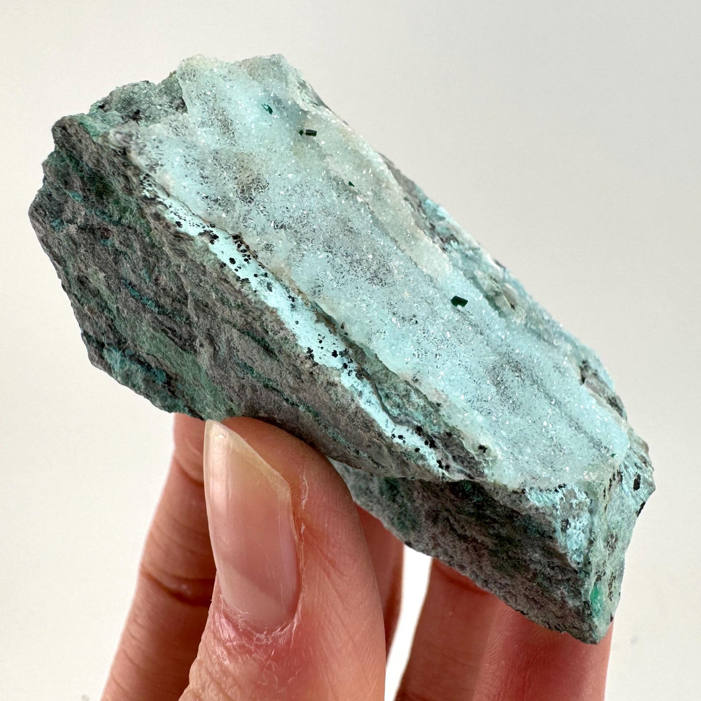 Sparkly Druzy Chrysocolla Specimen (Congo), raw chrysocolla, druzy chrysocolla, chrysocolla crystal, raw crystals