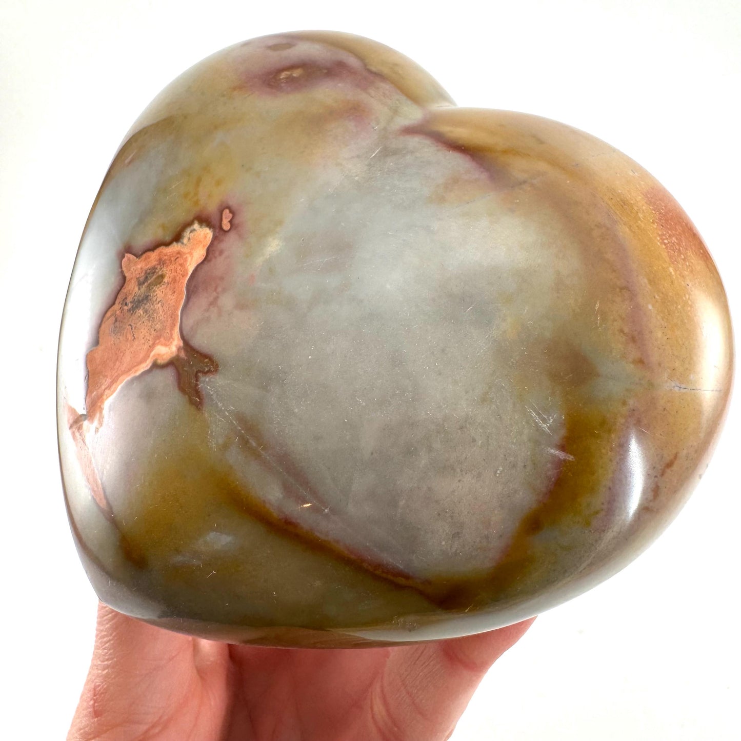 Polychrome Jasper heart, desert jasper heart, crystal heart, Palmstone, desert jasper