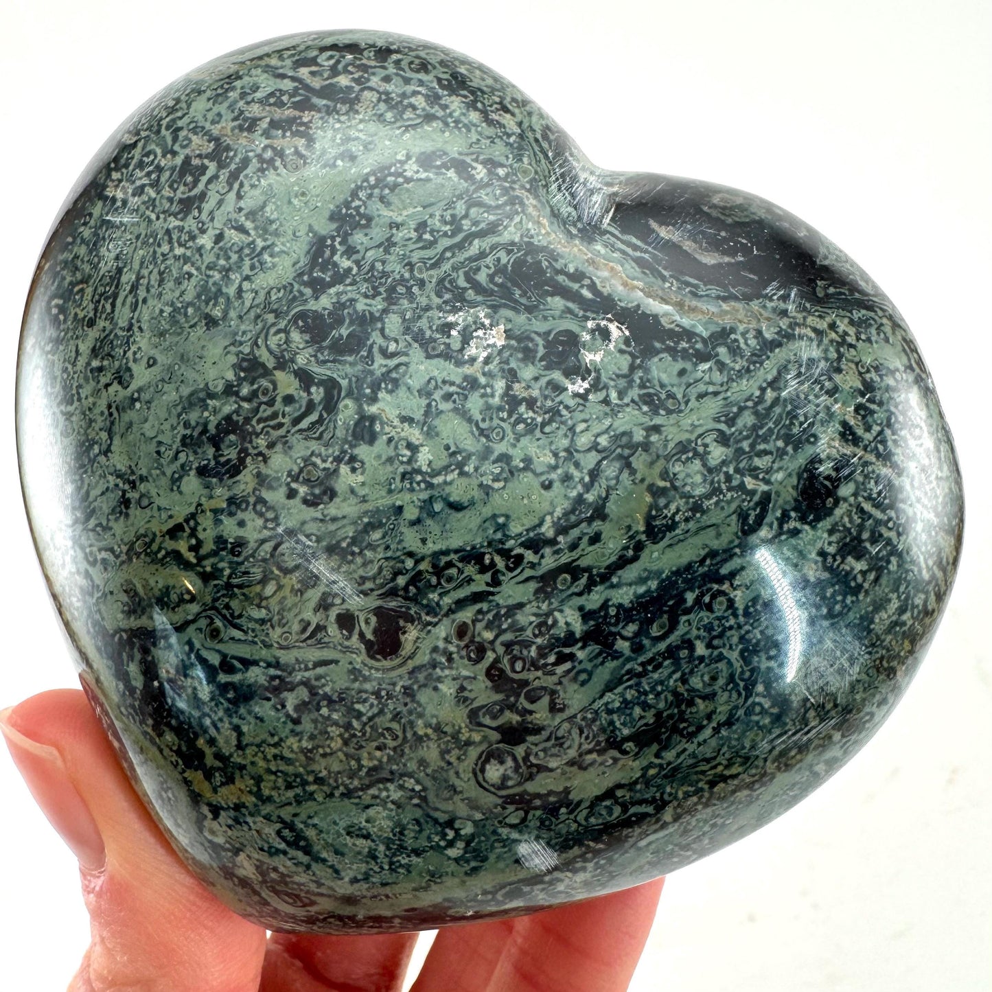 Kambaba Jasper Heart, crystal heart, heart shaped crystal, kambaba palm stone, Kambaba Jasper Palmstone