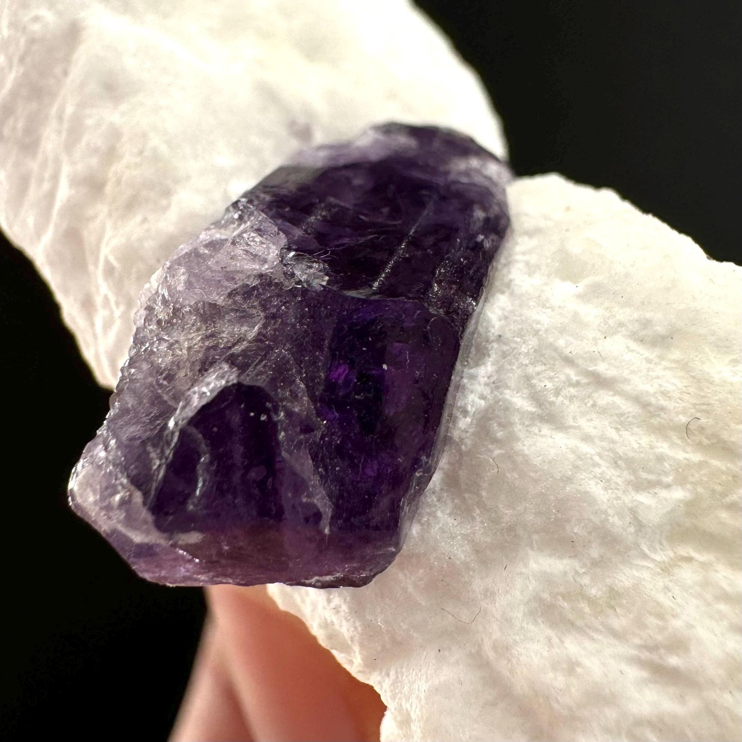 Scapolite var. Marialite on Feldspar Matrix (Afghanistan), purple scapolite, terminated scapolite crystal, mineral specimen, rare gems