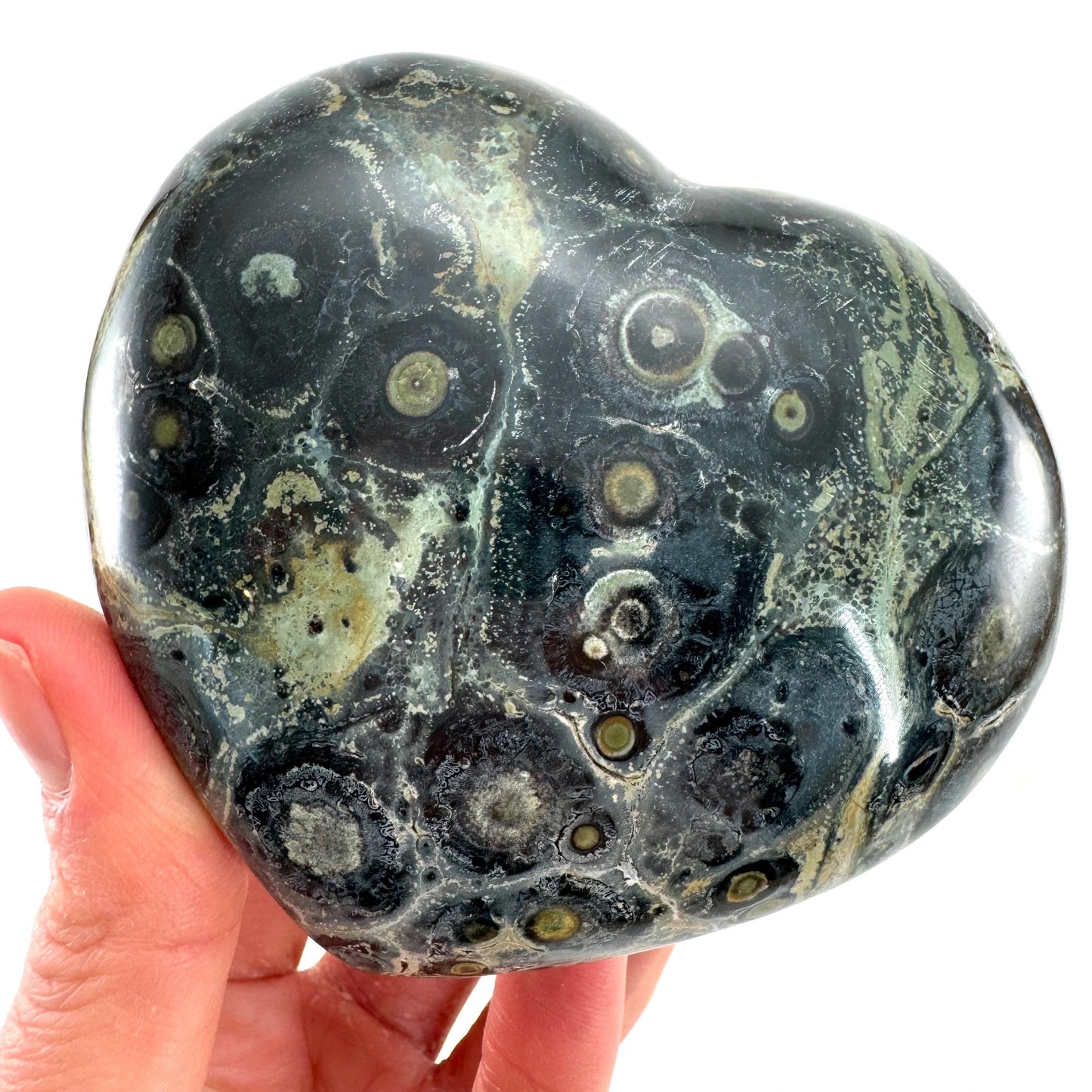 Kambaba Jasper Heart, crystal heart, heart shaped crystal, kambaba palm stone, Kambaba Jasper Palmstone