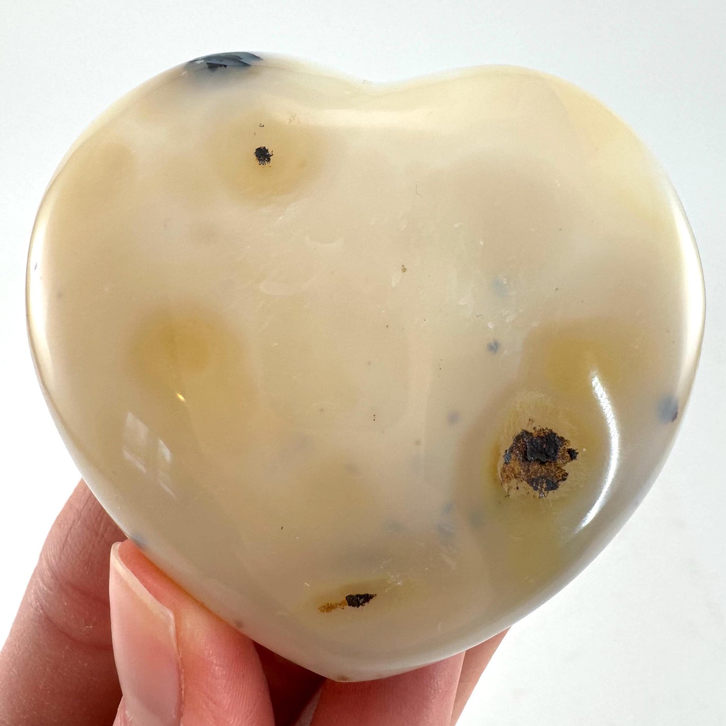 Dendritic agate heart, dendritic agate, crystal heart, dendritic agate palm stone