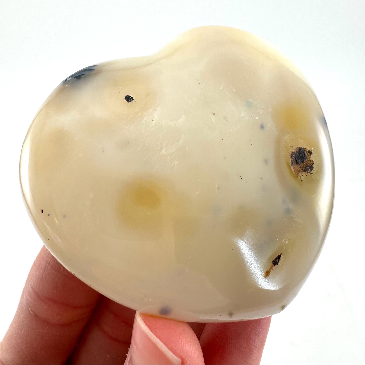 Dendritic agate heart, dendritic agate, crystal heart, dendritic agate palm stone