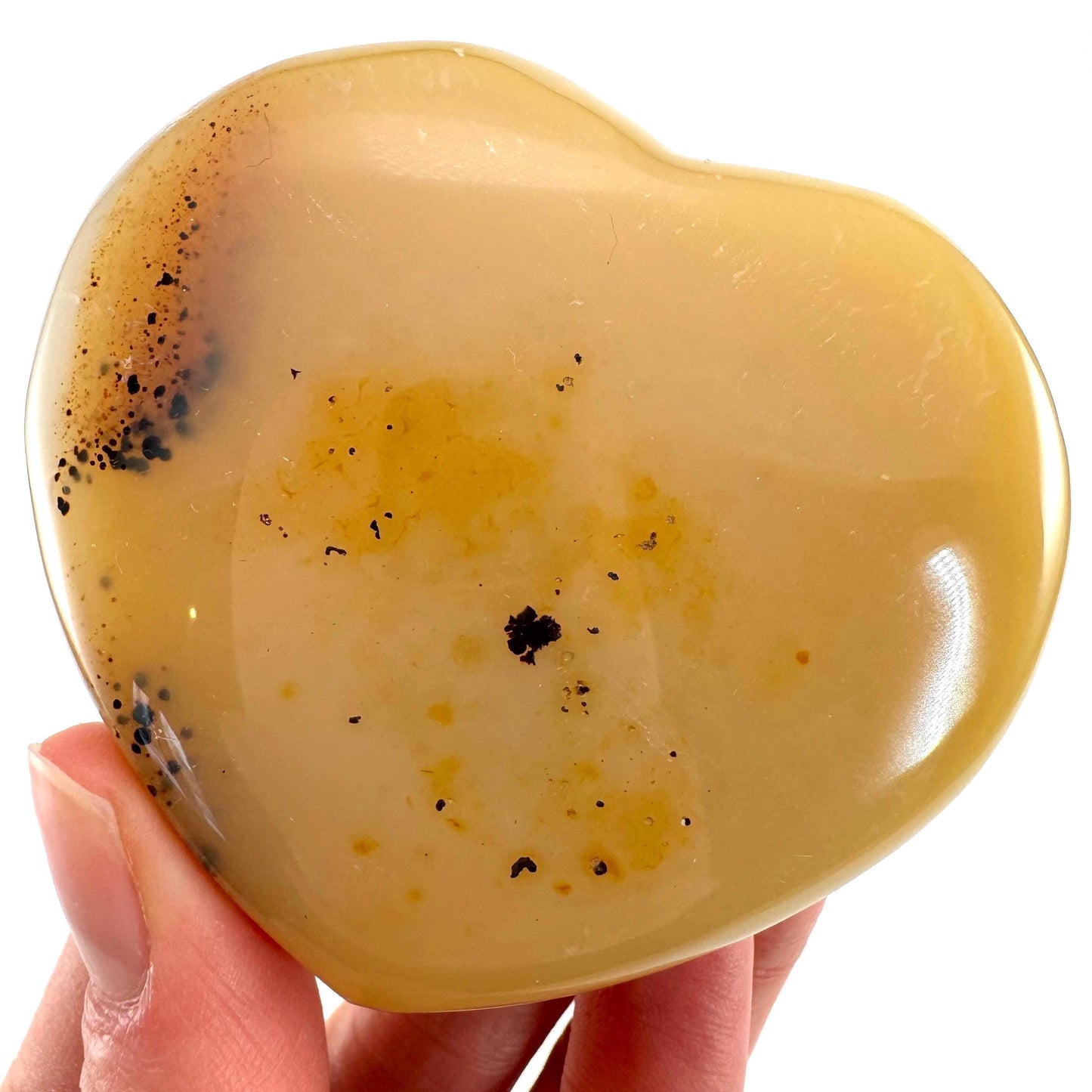 Dendritic agate heart, dendritic agate, crystal heart, dendritic agate palm stone