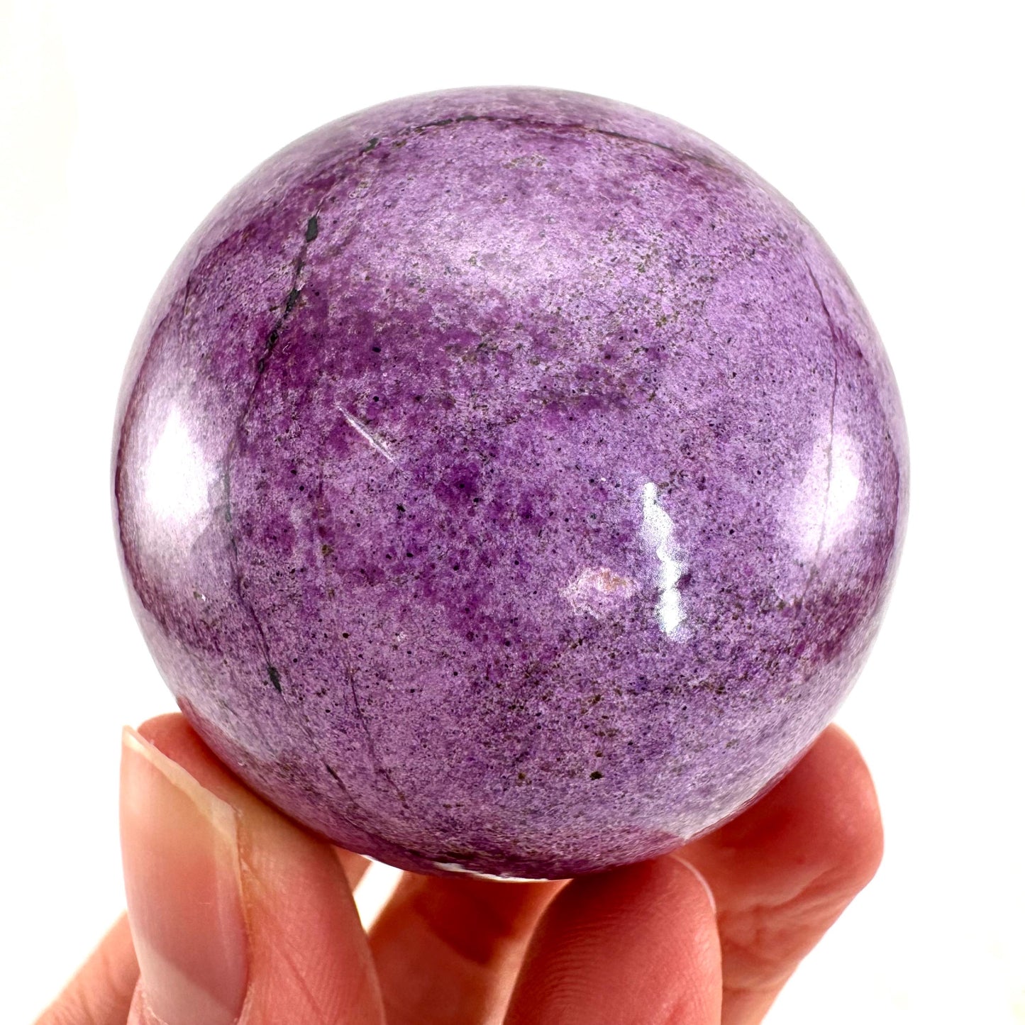 Stichtite Sphere, purple stichtite, polished Stichtite, mineral specimen, stichtite with serpentine, atlantisite