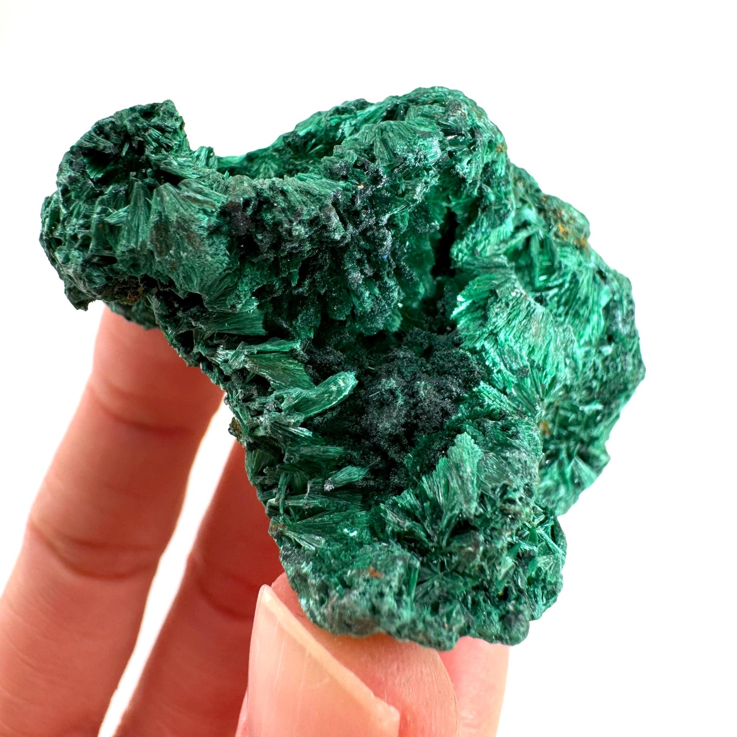 Fibrous Velvet Malachite Specimen (Congo), natural malachite, velvet malachite, malachite crystal
