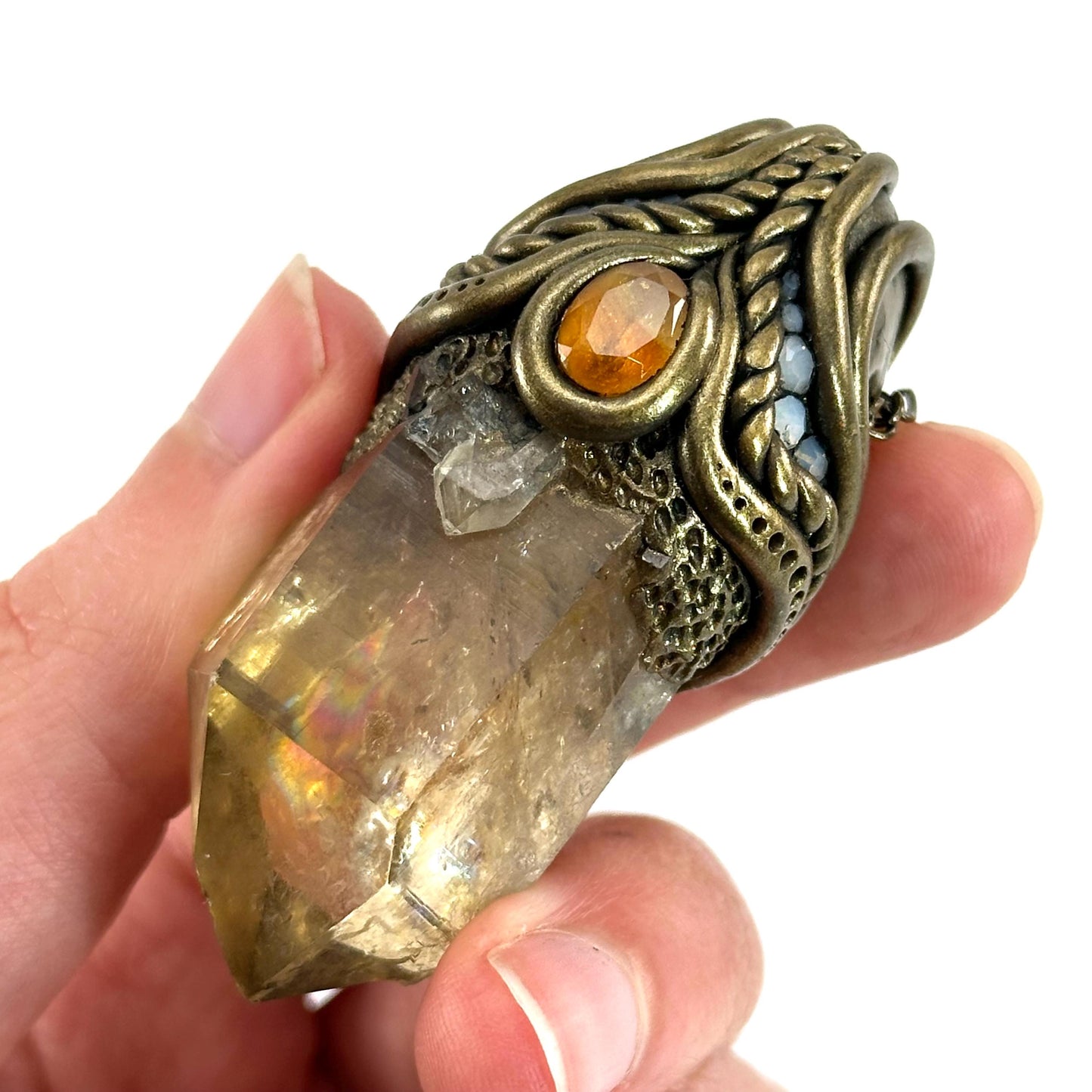 Citrine Necklace, crystal pendant, gemstone necklace