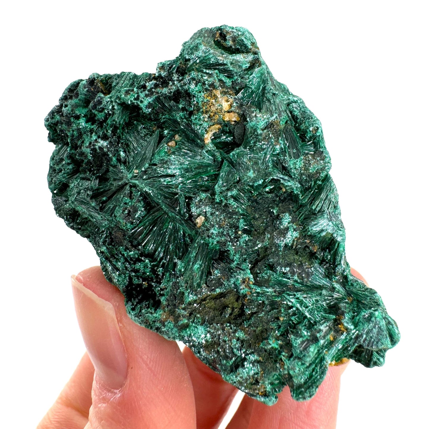 Fibrous Velvet Malachite Specimen (Congo), natural malachite, velvet malachite, malachite crystal