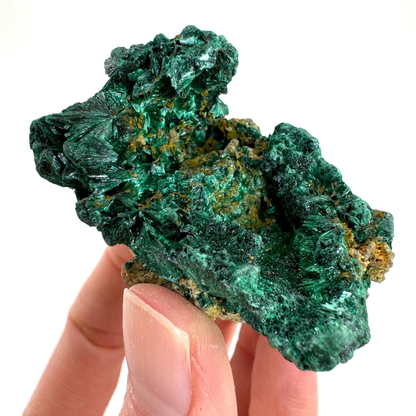 Fibrous Velvet Malachite Specimen (Congo), natural malachite, velvet malachite, malachite crystal