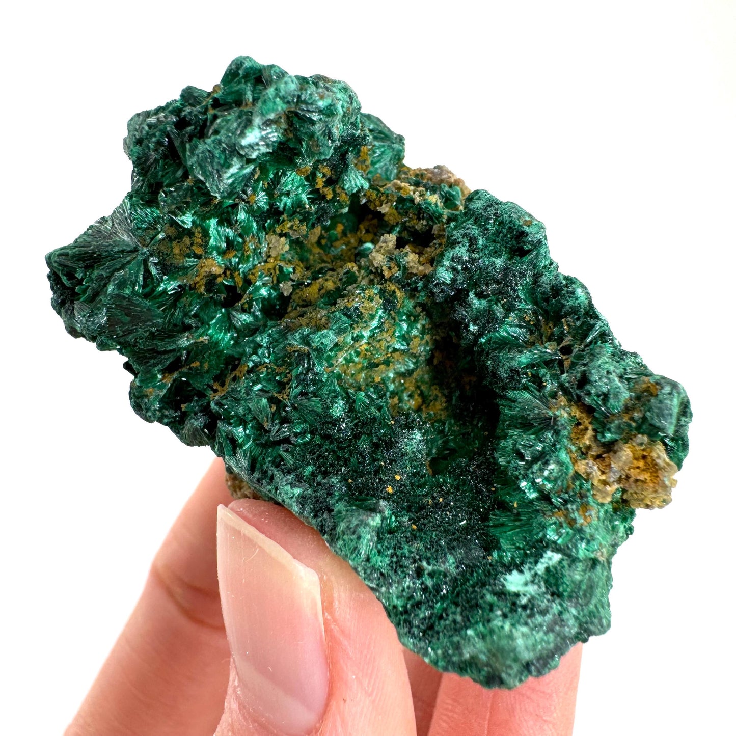 Fibrous Velvet Malachite Specimen (Congo), natural malachite, velvet malachite, malachite crystal