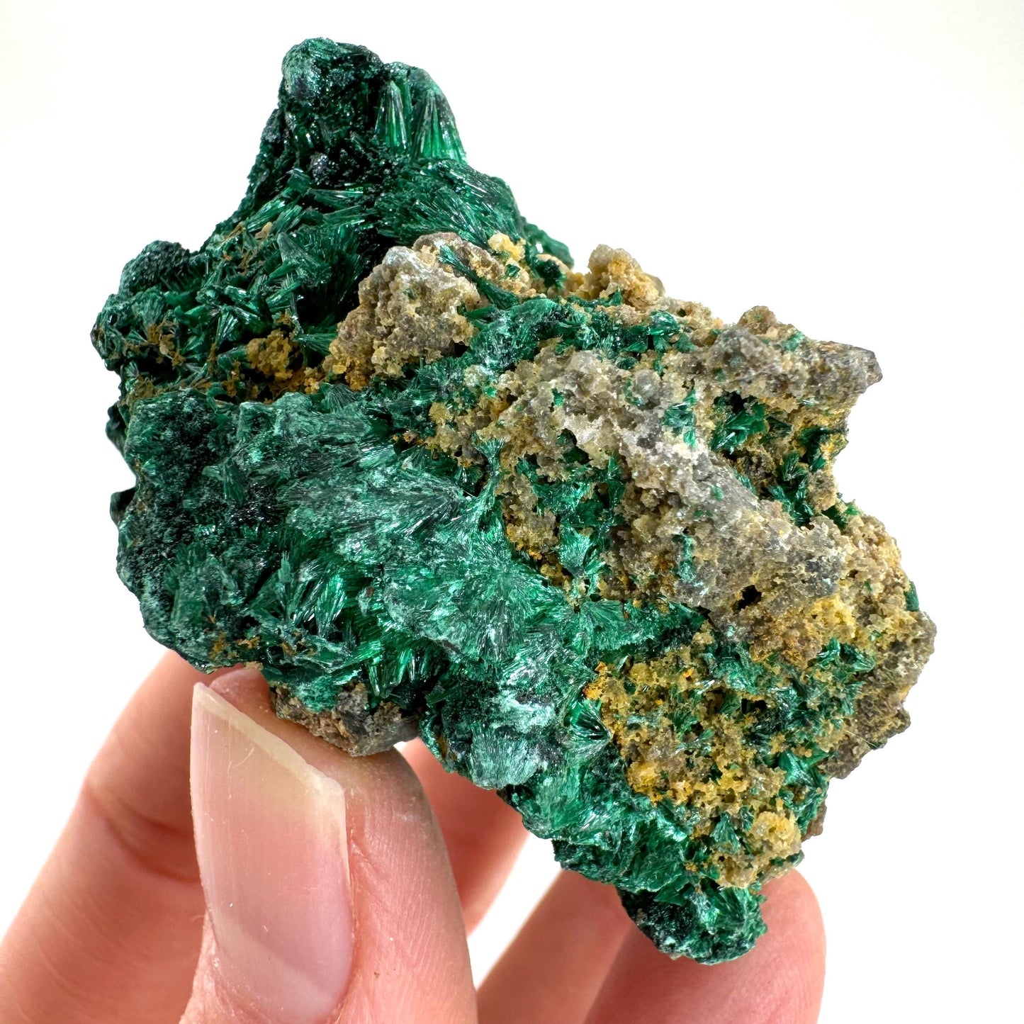 Fibrous Velvet Malachite Specimen (Congo), natural malachite, velvet malachite, malachite crystal
