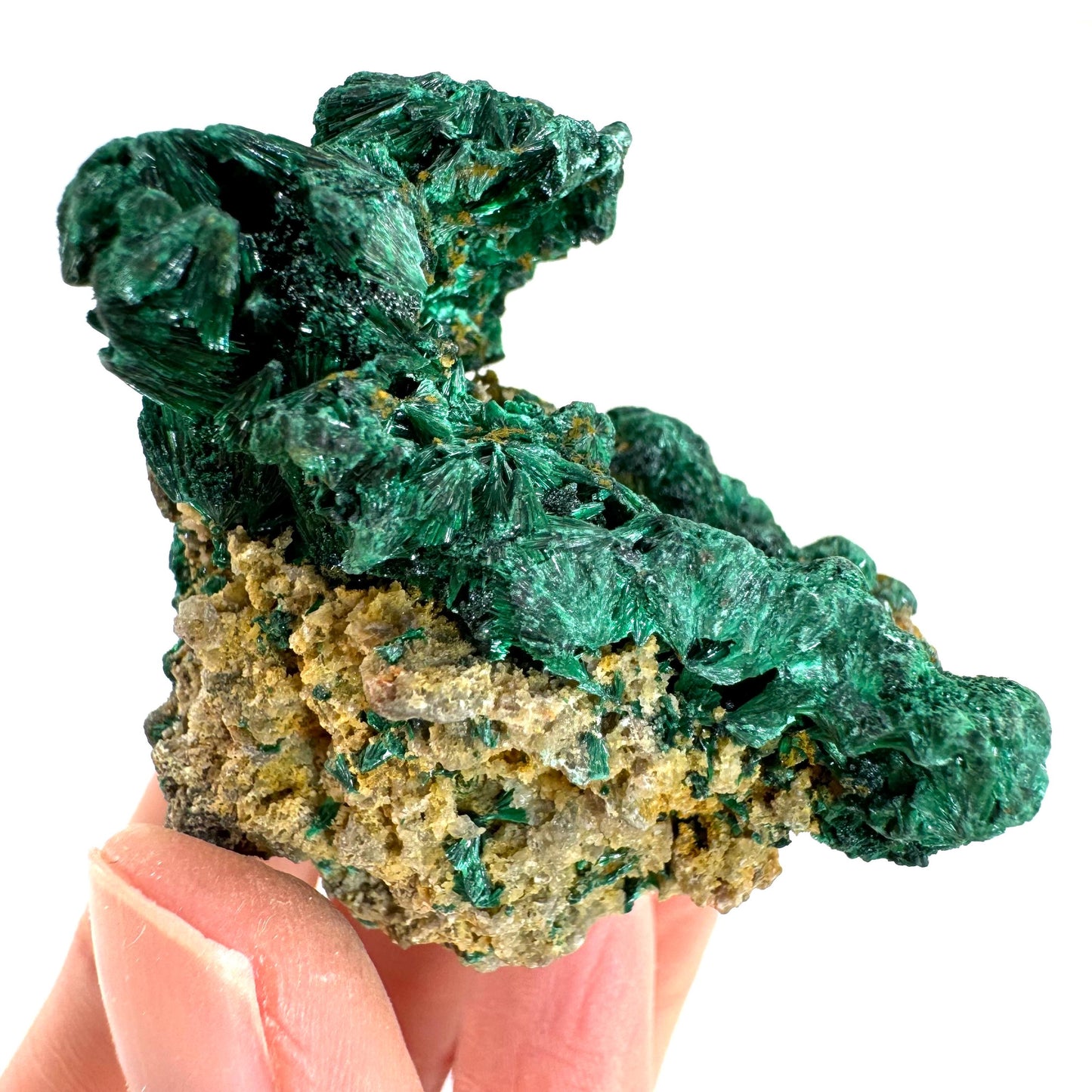 Fibrous Velvet Malachite Specimen (Congo), natural malachite, velvet malachite, malachite crystal