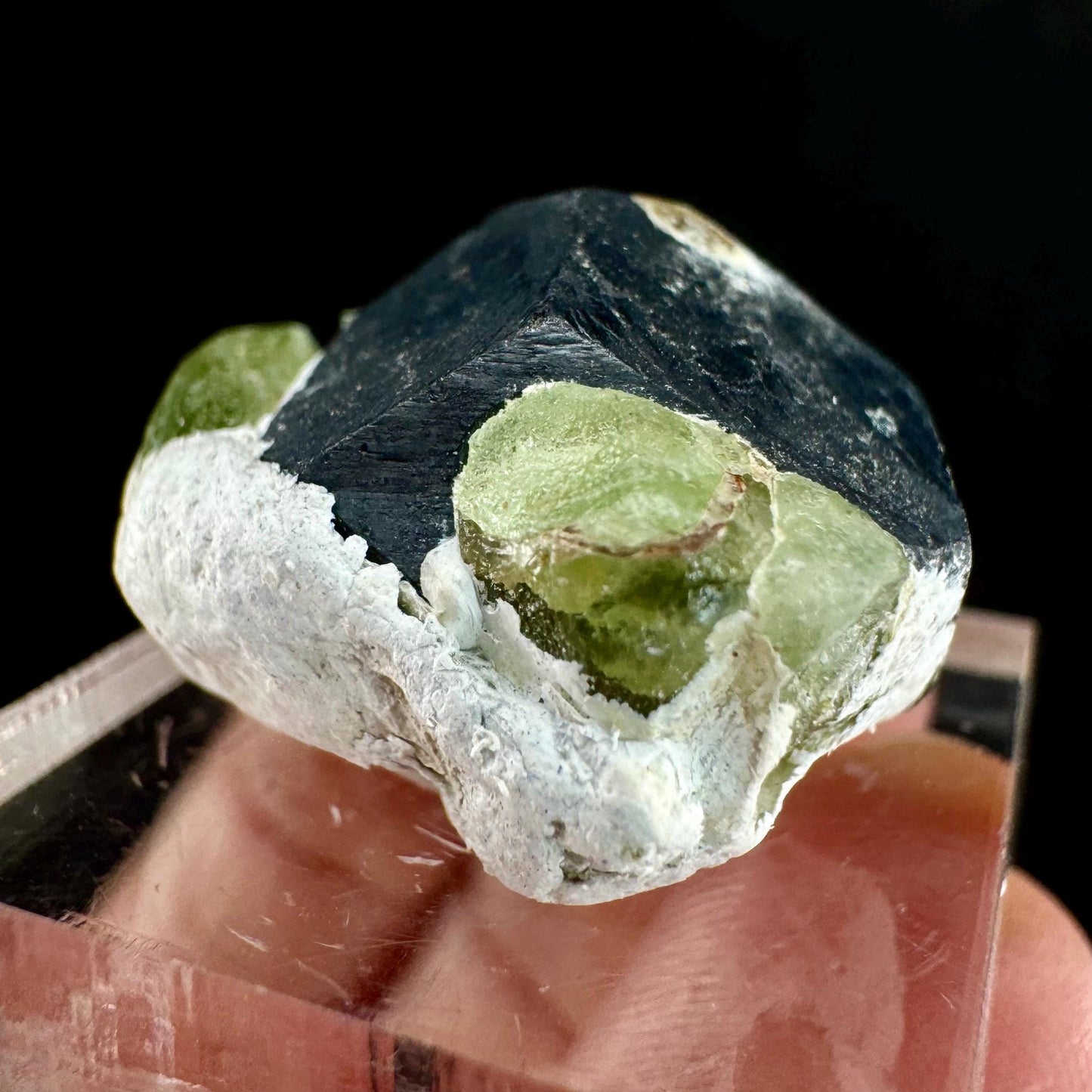Naturally terminated peridot w/ Magnetite (Pakistan) | raw peridot, natural peridot, peridot crystal, peridot point