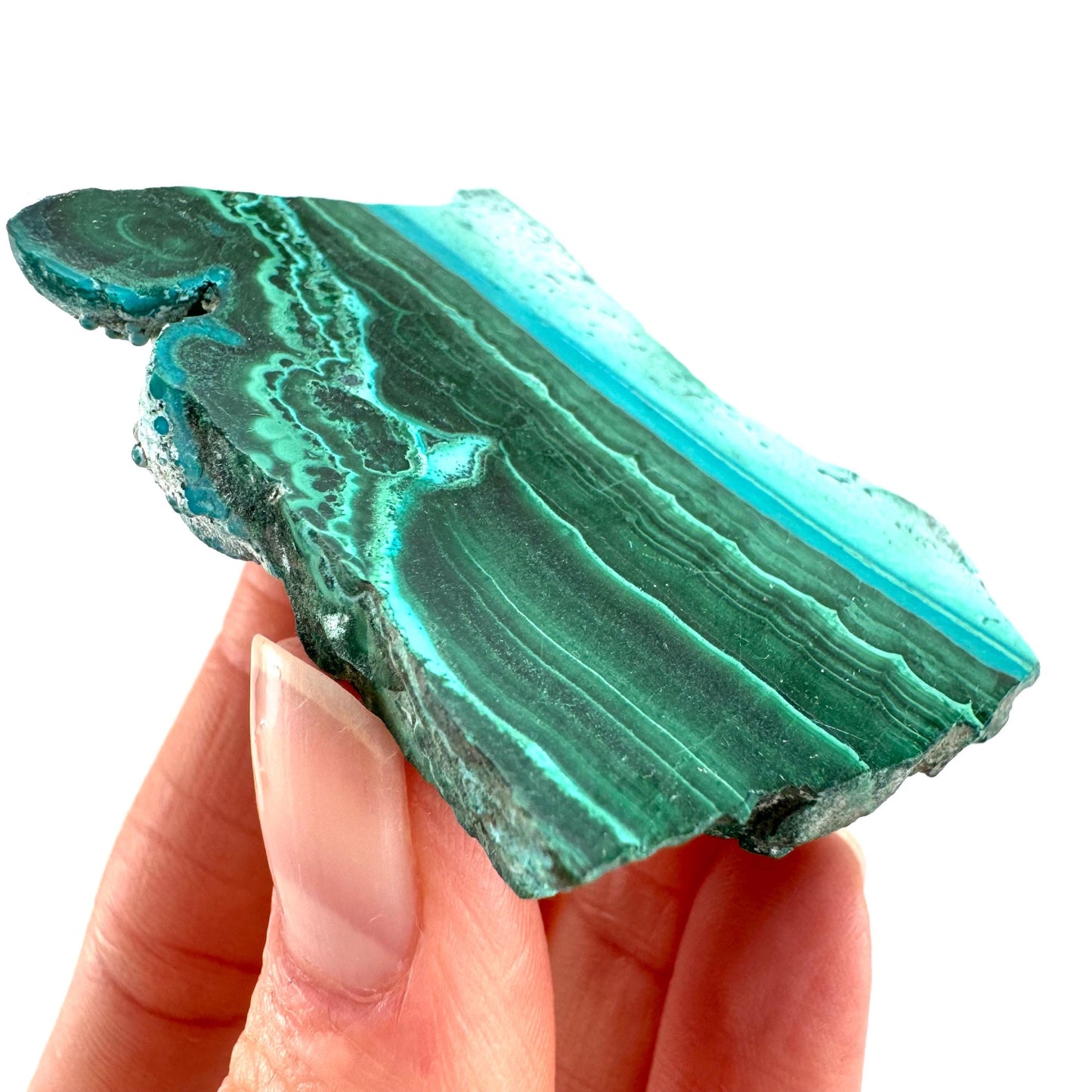 Malachite & Chrysocolla Slice (Congo), natural malachite, malachite slice, malachite slab, malacolla slice, polished malachite