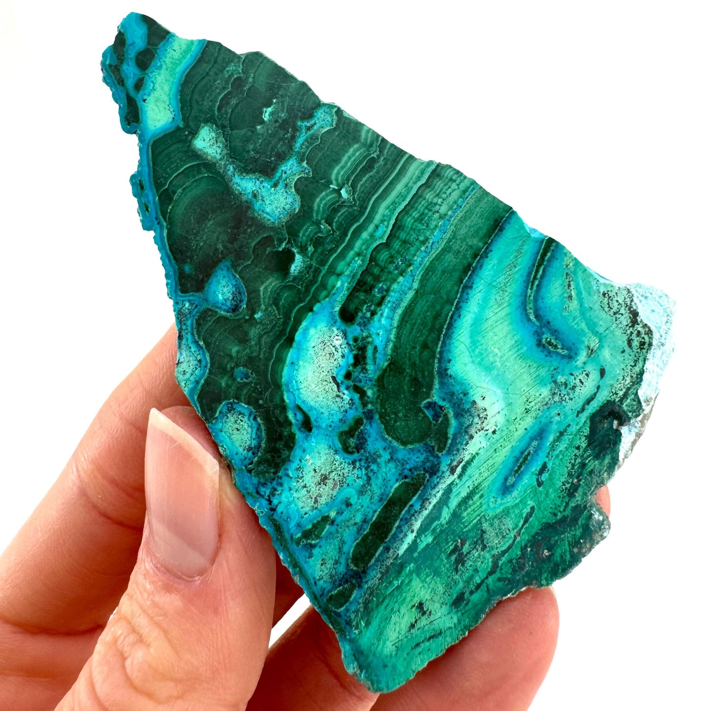Malachite & Chrysocolla Slice (Congo), natural malachite, malachite slice, malachite slab, malacolla slice, polished malachite