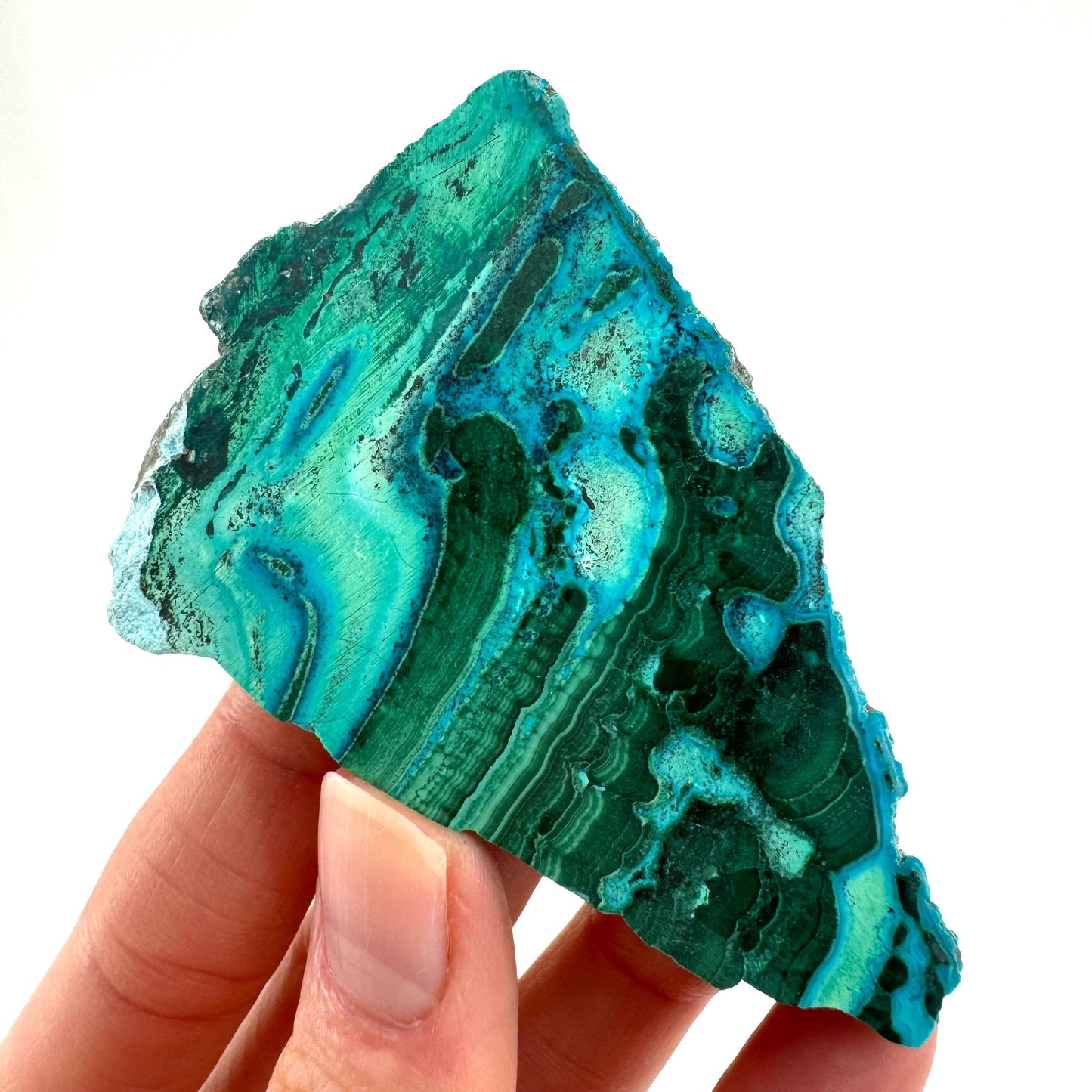 Malachite & Chrysocolla Slice (Congo), natural malachite, malachite slice, malachite slab, malacolla slice, polished malachite