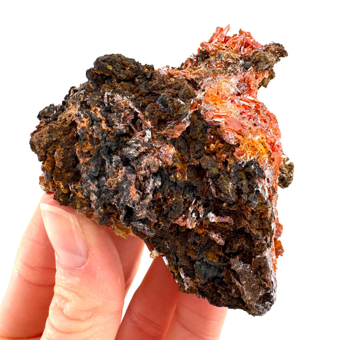 Crocoite Specimen (Australia), raw crocoite, crocoite crystal, orange crocoite, mineral specimen, rare minerals