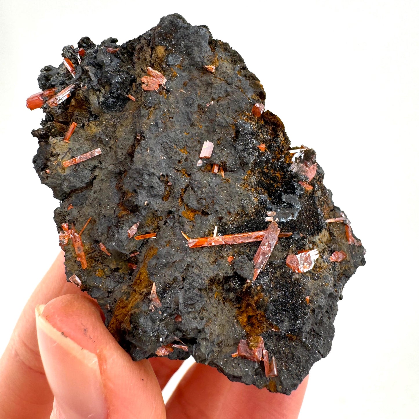 Crocoite Specimen (Australia), raw crocoite, crocoite crystal, orange crocoite, mineral specimen, rare minerals