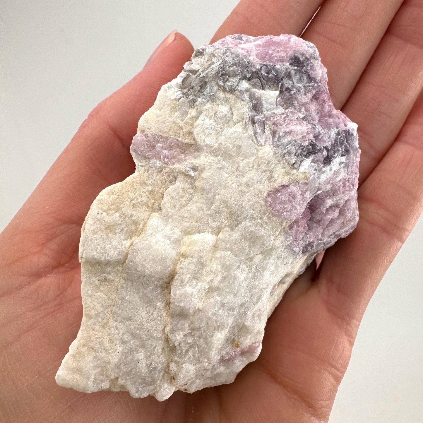 Pink Tourmaline with Lepidolite in Quartz (Namibia), raw tourmaline, rubellite, pink tourmaline, raw lepidolite