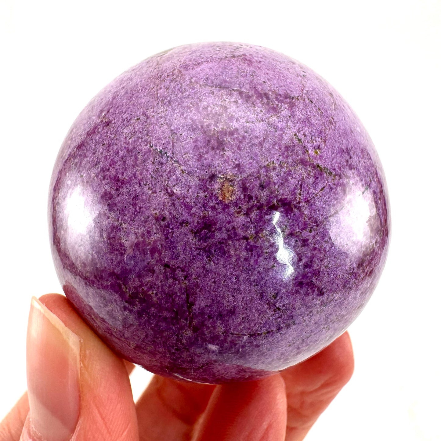 Stichtite Sphere, purple stichtite, polished Stichtite, mineral specimen, stichtite with serpentine, atlantisite