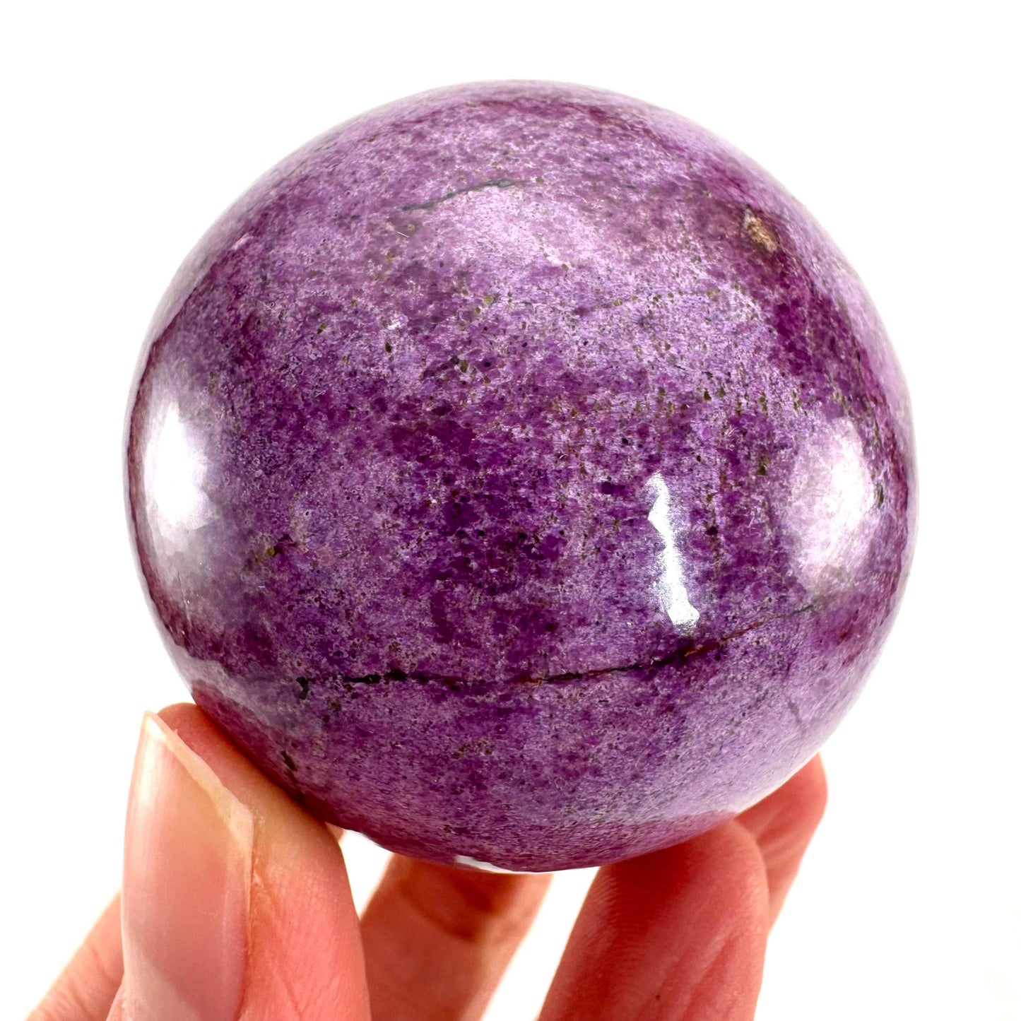 Stichtite Sphere, purple stichtite, polished Stichtite, mineral specimen, stichtite with serpentine, atlantisite