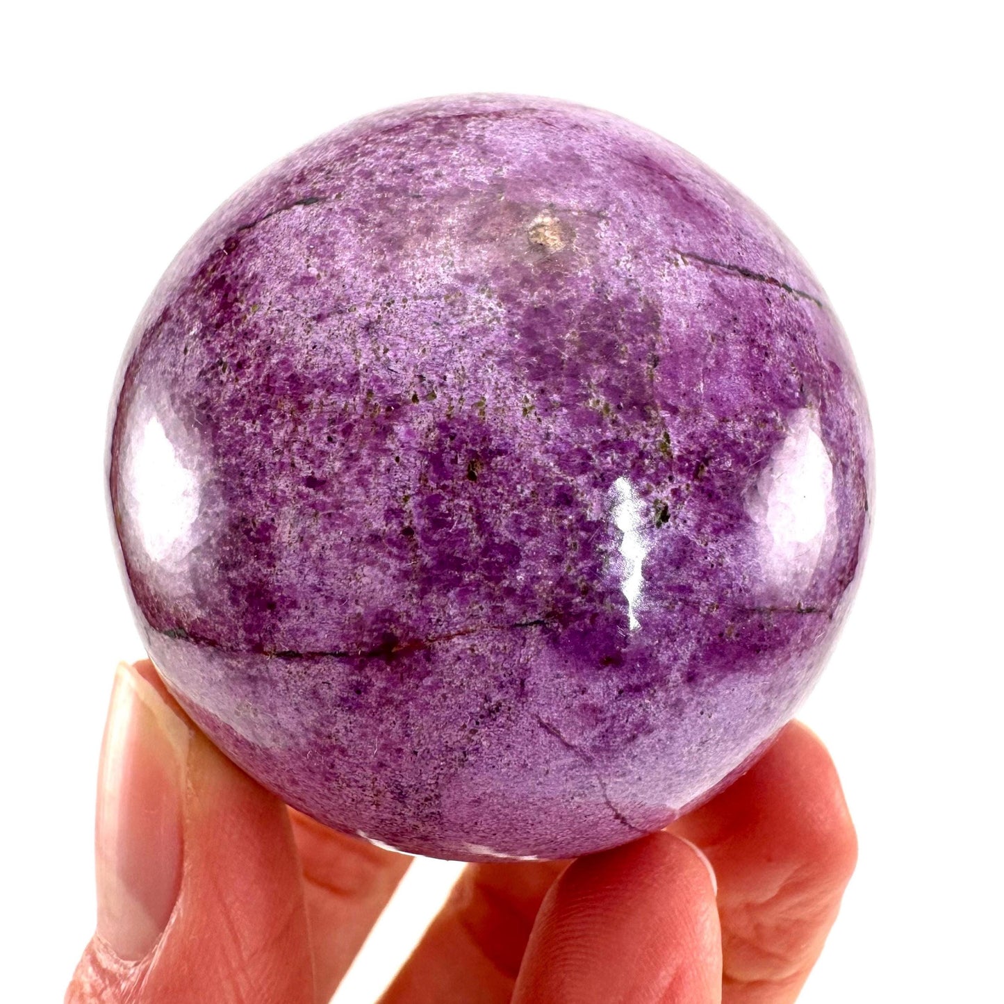 Stichtite Sphere, purple stichtite, polished Stichtite, mineral specimen, stichtite with serpentine, atlantisite