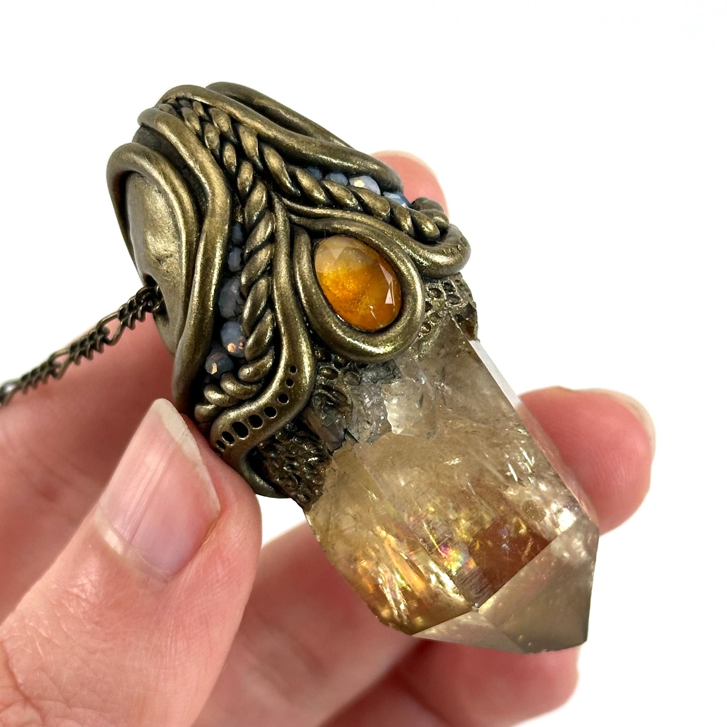 Citrine Necklace, crystal pendant, gemstone necklace