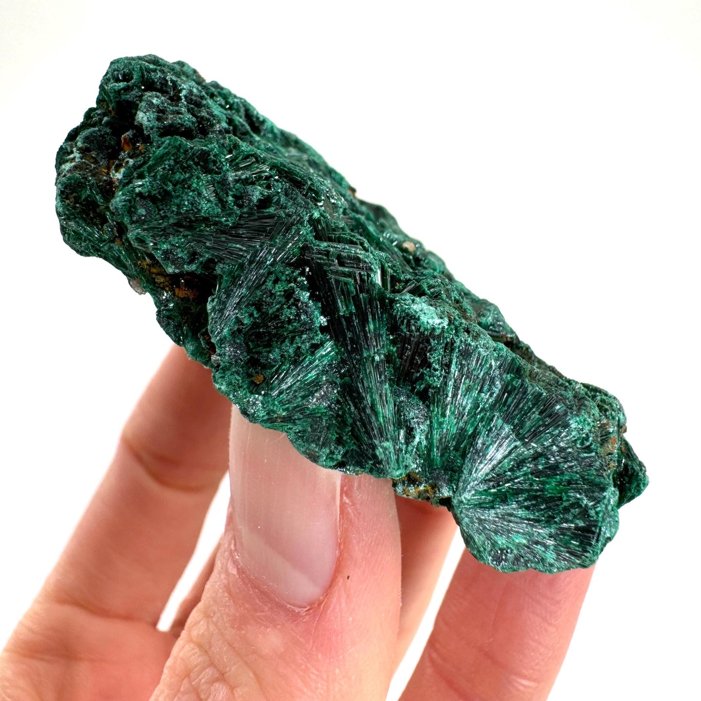 Fibrous Velvet Malachite Specimen (Congo), natural malachite, velvet malachite, malachite crystal