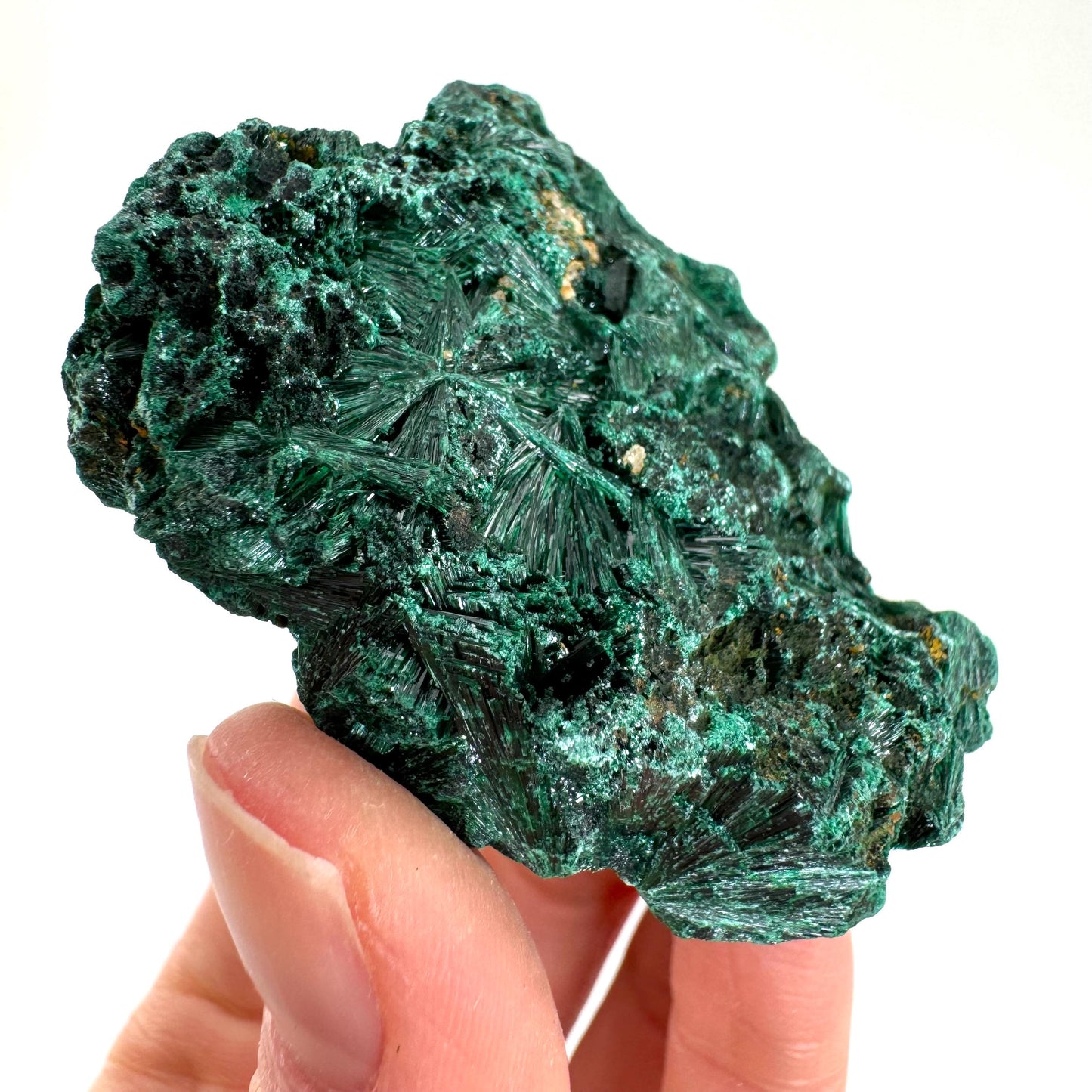 Fibrous Velvet Malachite Specimen (Congo), natural malachite, velvet malachite, malachite crystal